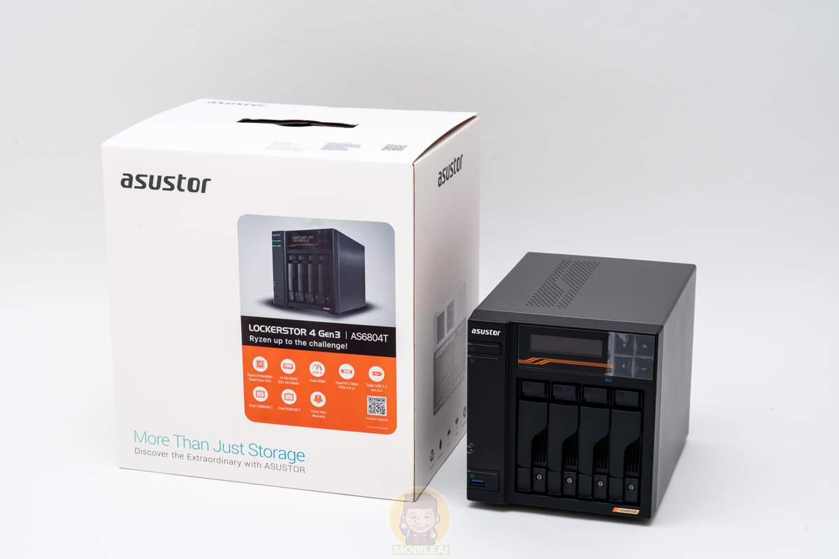 2025 asustor NAS 誠意之作 AS6804T!AMD Ryzen 四核心處理器、10GbE x2、5GbE x 2、最大32GB ECC 記憶體、USB4 Type-C x2 開箱實測
